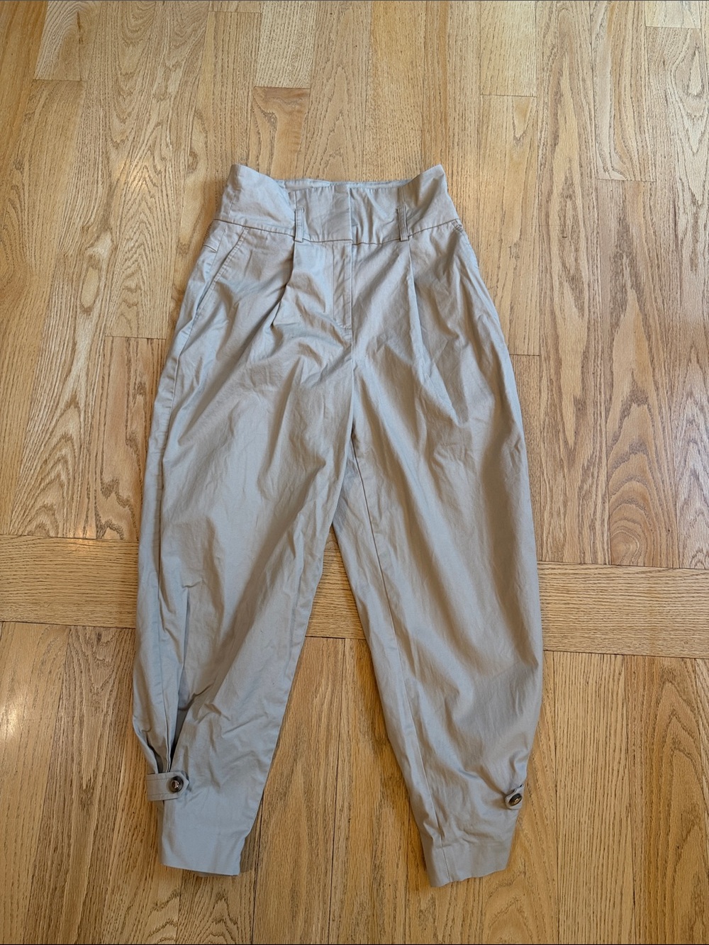 Express Taupe Cropped High-Rise Tapered Pants